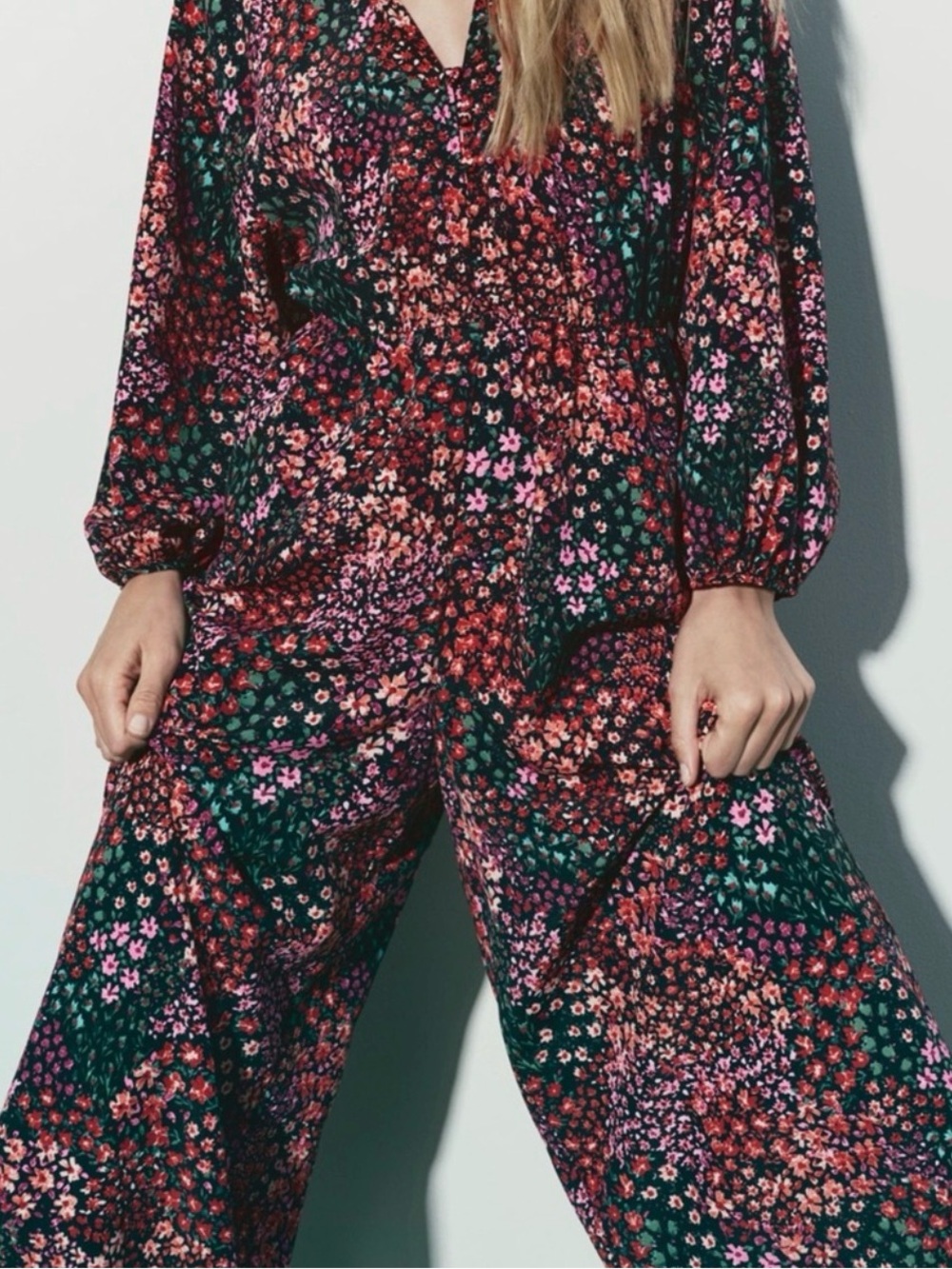 Ditsy Floral Print Romper Jumpsuit Set Size S - Picture 4 of 7